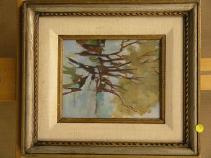 Oil, Trees by the Lake, Sagerhorn: Framed oil on canvas, Trees by the Lake, signed Sagerhorn lower right