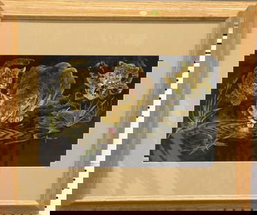 Mixed media, Double Trouble, Ferry: Mixed media pen and ink on board, Double Trouble (1984) by Max Ferry (American 20th Century), signed lower right, 20'' x 13''