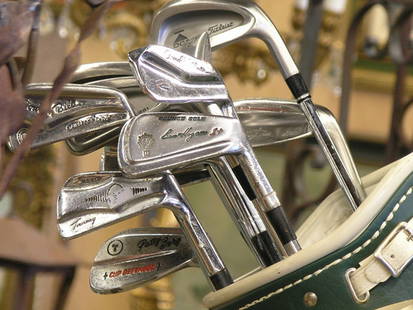 Titleist & Wilson golf clubs: Bag of irons including Titleist and Wilson clubs