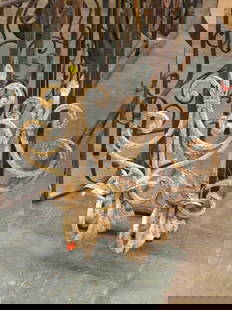 Wrought iron sconces: Pair of wrought iron sconces