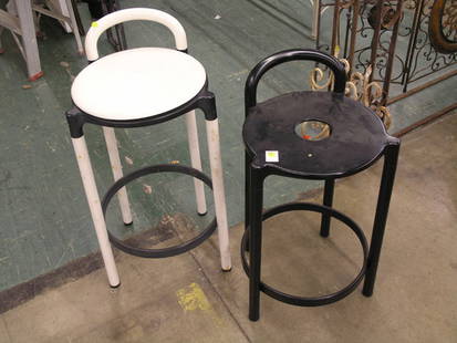 Two Kartel Barstools: Pair of barstools by Kartel, one 35''h, one 32''h