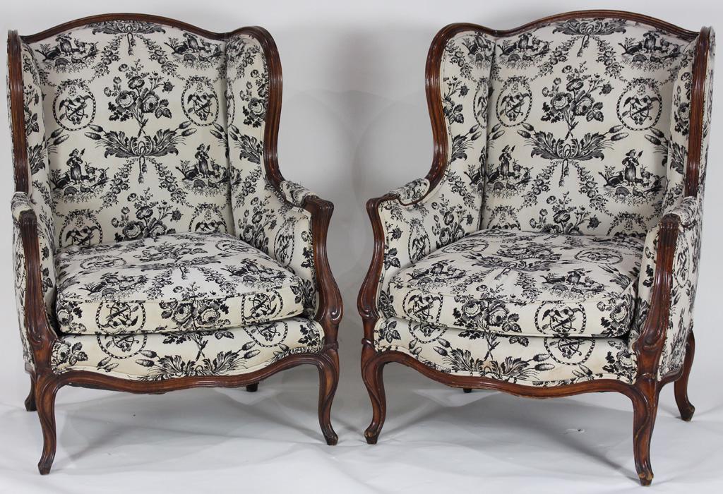 A pair of Queen Anne style armchairs (1 of 2)