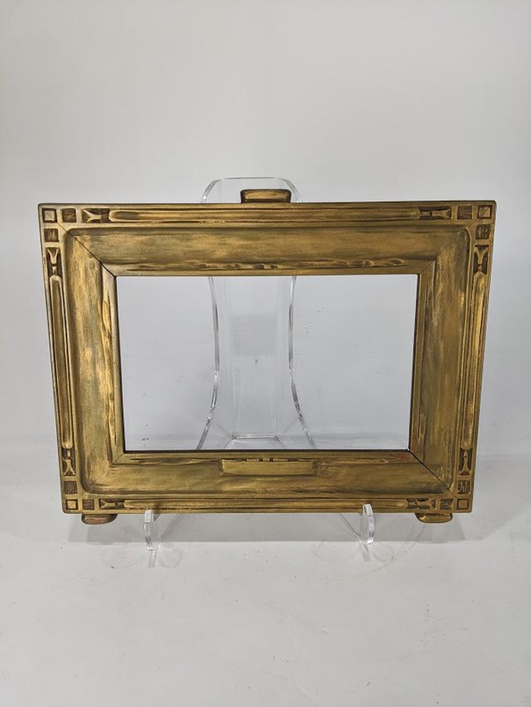 Hand-carved arts and crafts frame, Karl Schmidt: A hand carved Arts and Crafts frame executed by Karl Schmidt (American 1890-1962), overall 9.25"h x 12.5"w rabbet 5.75"h x 9"w Provenance: Sale to Benefit the Oakland Museum of California (Oakland, CA