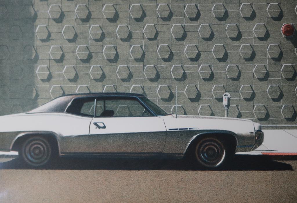Print, Robert Bechtle: Robert Bechtle (American, b. 1932), "Oakland Buick," lithograph in colors, unsigned, image: 14"h x 20"w, sheet (unframed): 23.5"h x 29.25"w