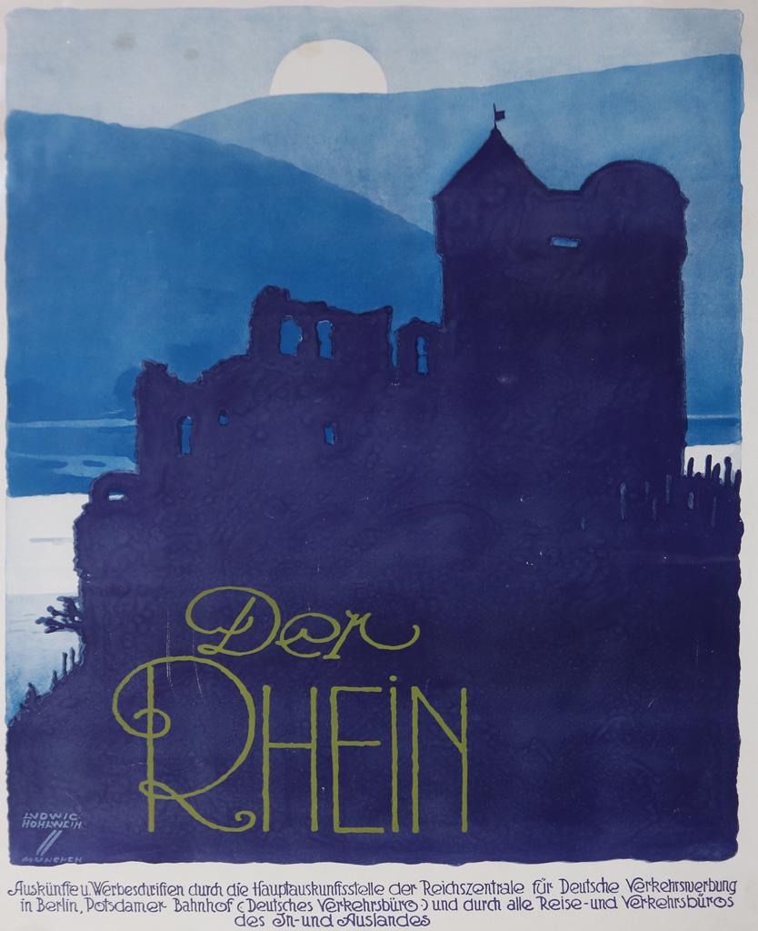 Ludwig Hohlwein, Der Rhein, vintage travel poster (1 of 2)