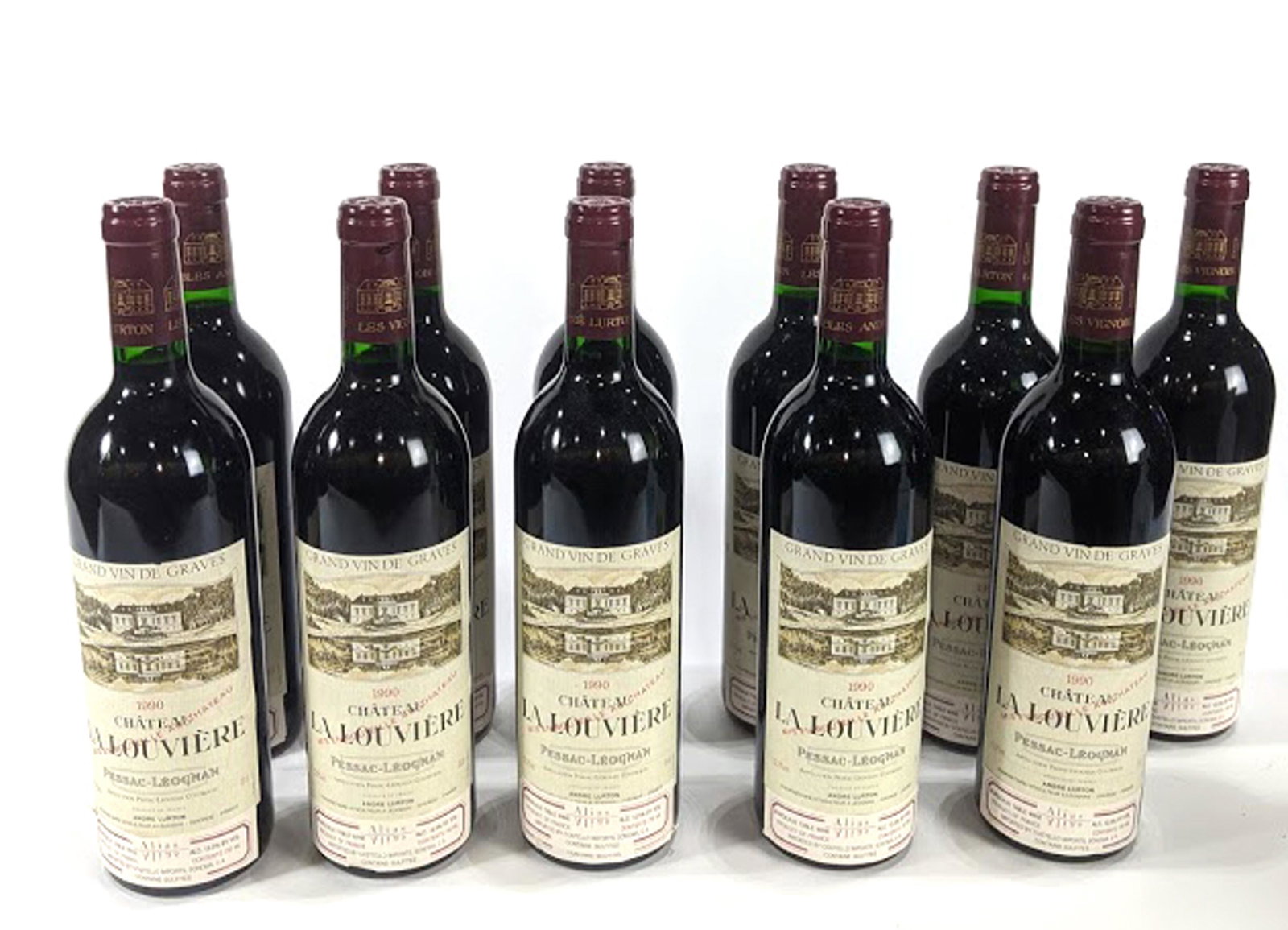 (lot of 11) 1990 Vignobles Andre Lurton Chateau La: (lot of 11) 1990 Vignobles Andre Lurton Chateau La Louviere, Pessac-Leognan, France, each 750ml