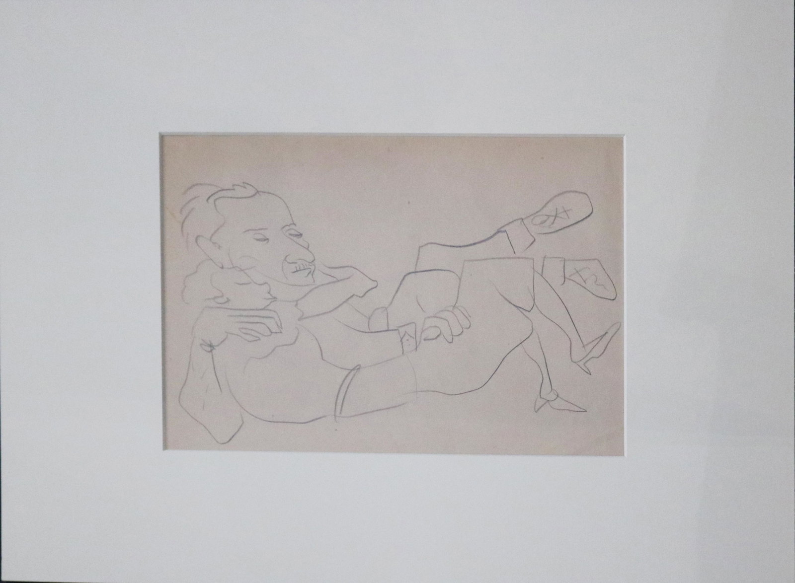Works on paper, Jean Charlot: (lot of 2) Jean Charlot (French/Mexican, 1898-1979), "Lover's, Weston and Sonya," pencil on paper, unsigned, and "Humorous Sketch with Weston at Beach," pencil on paper, signed and dedicated lower rig