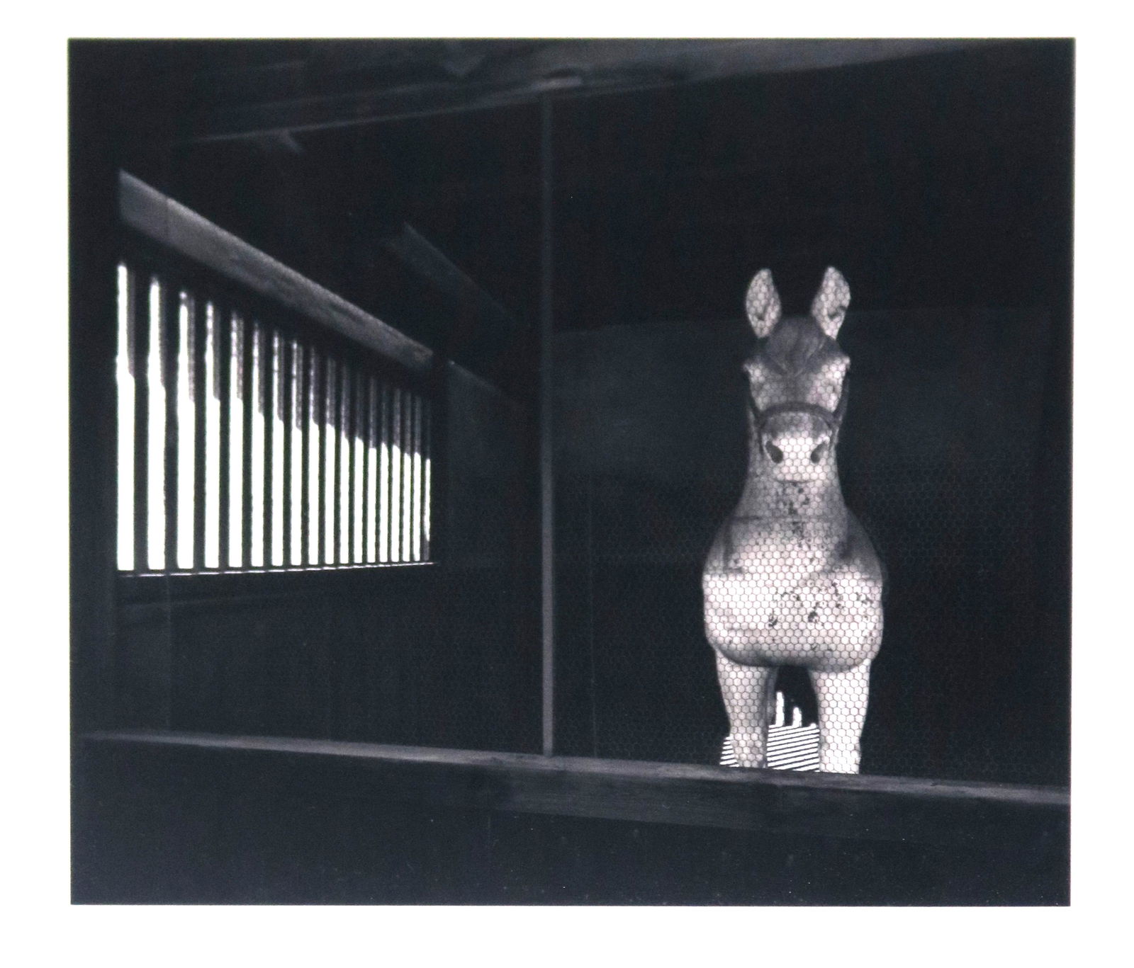 Photograph, Michael Kenna: Michael Kenna (British, b. 1953), "Sacred Horse Kyoto Japan," 1987, gelatin silver print, signed and dated lower right, printed 1993, edition 5/45, image: 7.25"h x 7.5"w, overall (with frame): 16.75"h