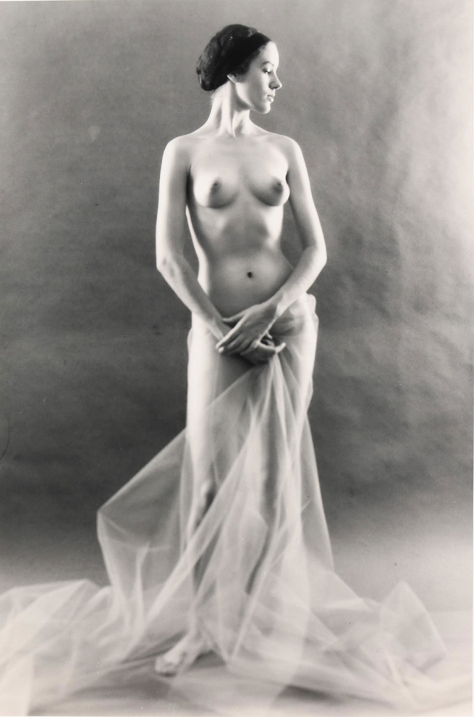 Photograph, Ruth Bernhard: Ruth Bernhard (American, 1905-2006), "Profile I," gelatin silver print, unsigned, image: 13."h x 8.5"w, sheet (unframed): 14"h x 11"w. Provenance: Gifted from the private collection of Ruth Bernhard a