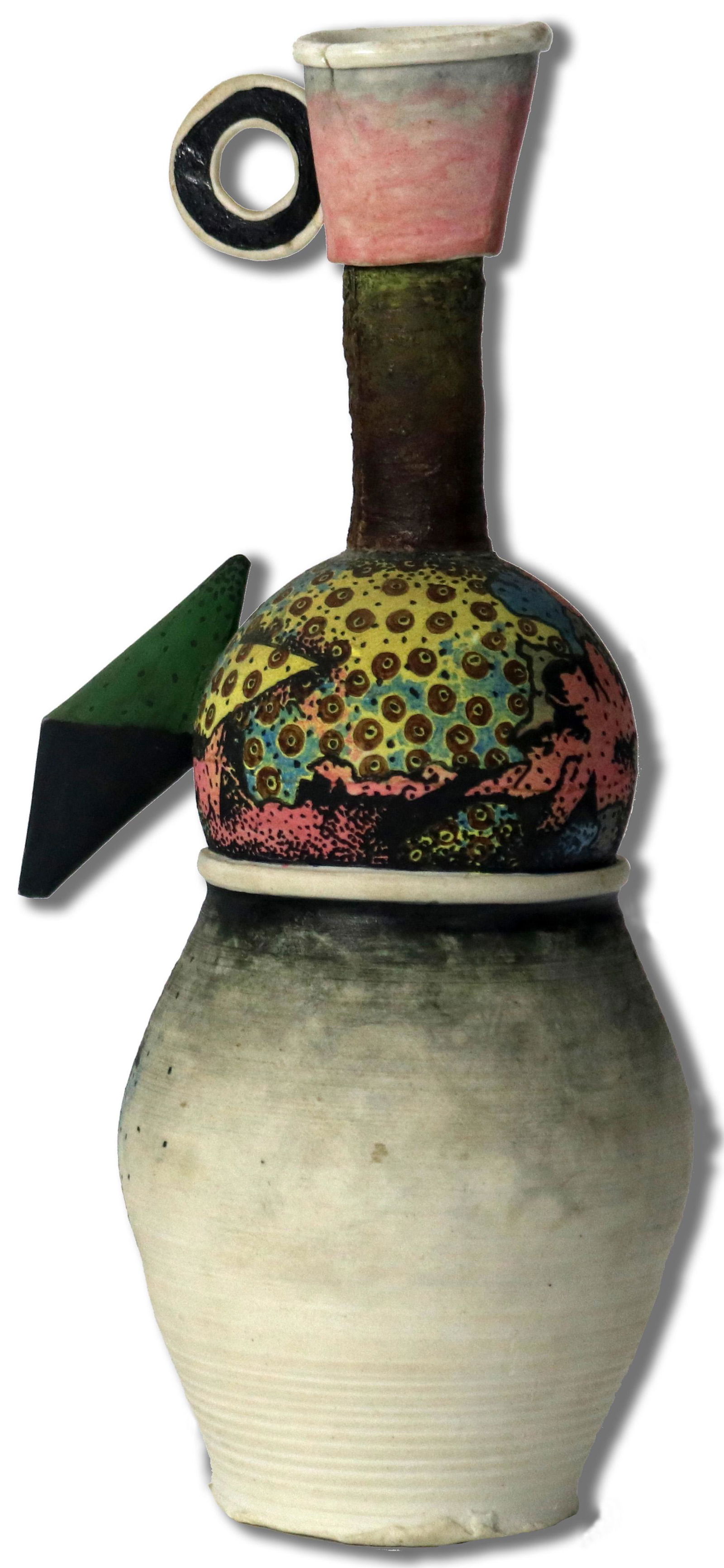 Ceramic, Robert Hudson: Robert Hudson (American, b. 1938), Untitled, 1972, ceramic vase, signed and dated on bottom of base, overall: 11”h x 4”h x 4”d. Provenance: The Estate of Dr. Raymond and Mrs. Marilyn