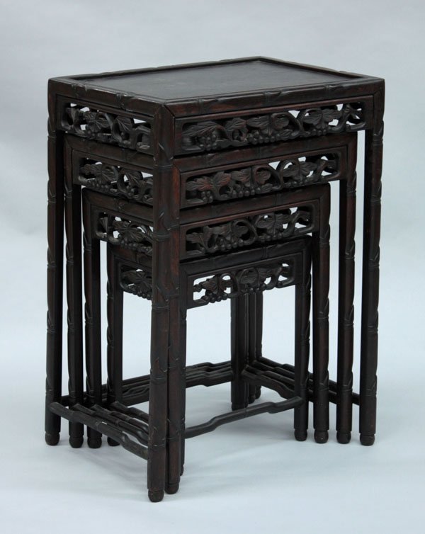 Chinese hardwood nesting tables - 2