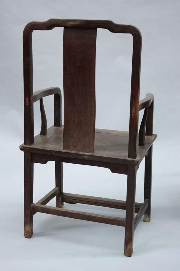 Pair Chinese Jichimu Armchairs, Qing - 4