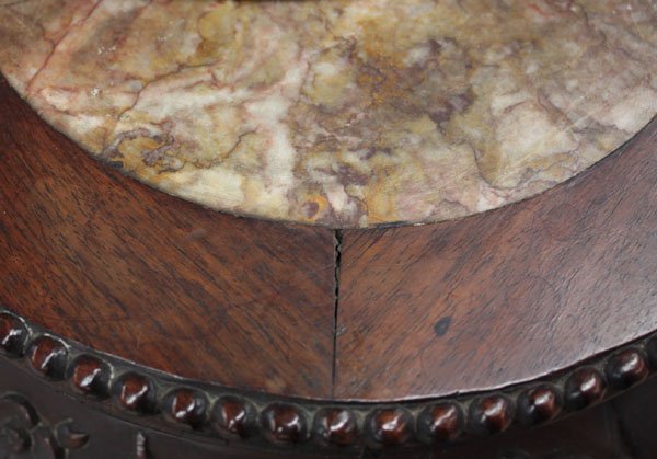 Chinese Export Carved Stand w/Marble - 3