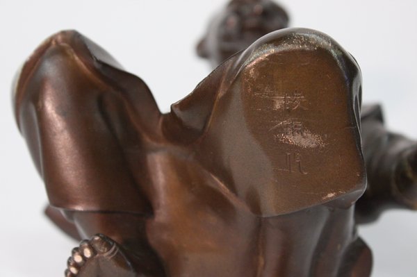 Japanese bronze figural group, Meiji - 4