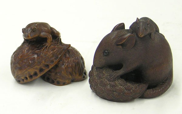 Japanese Wood/Ivory Netsuke, Frog
