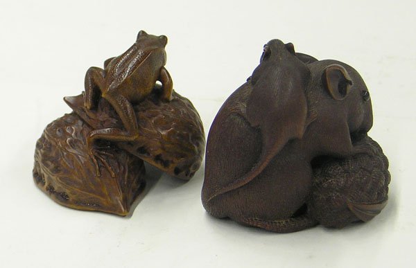 Japanese Wood/Ivory Netsuke, Frog - 2