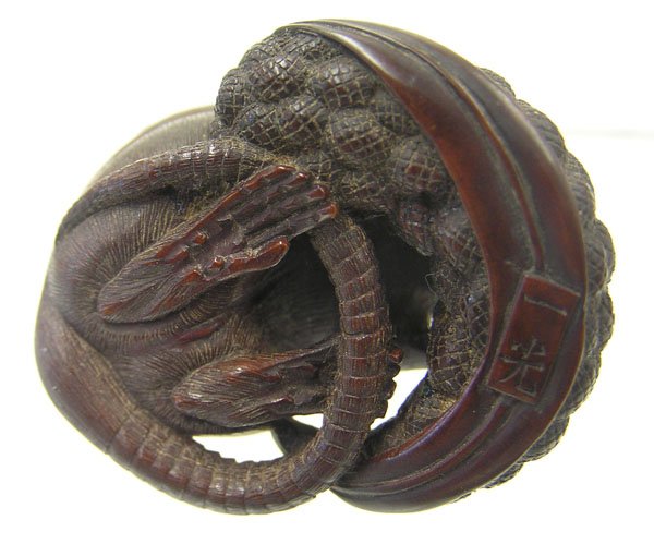 Japanese Wood/Ivory Netsuke, Frog - 3