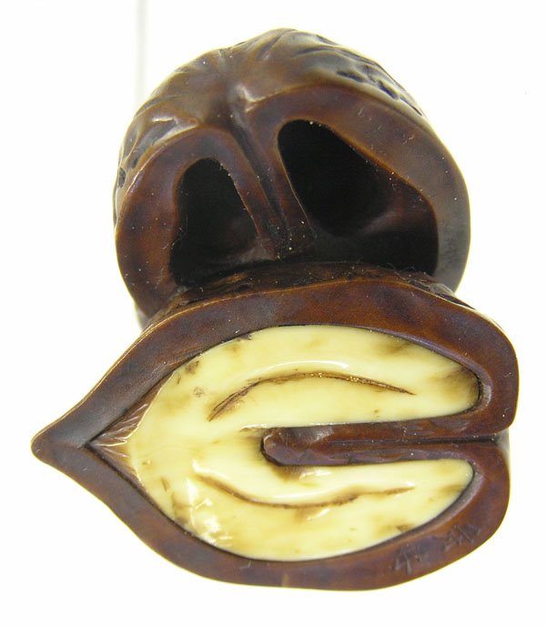 Japanese Wood/Ivory Netsuke, Frog - 4