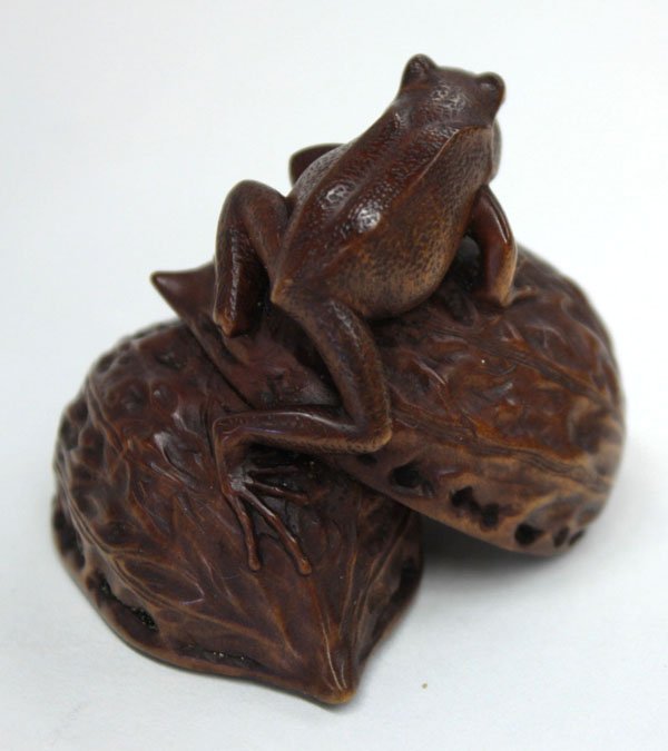 Japanese Wood/Ivory Netsuke, Frog - 6