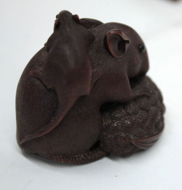 Japanese Wood/Ivory Netsuke, Frog - 7