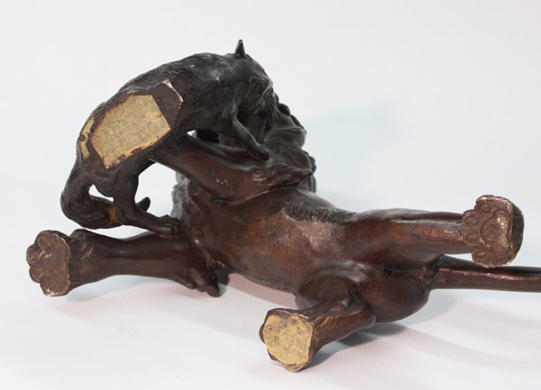 Japanese Bronze Lion and Wolf, Meiji - 3