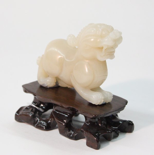 Chinese White Jade Qilin Figure - 2