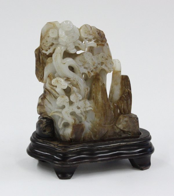 Chinese White Jade Treasure Boulder - 2
