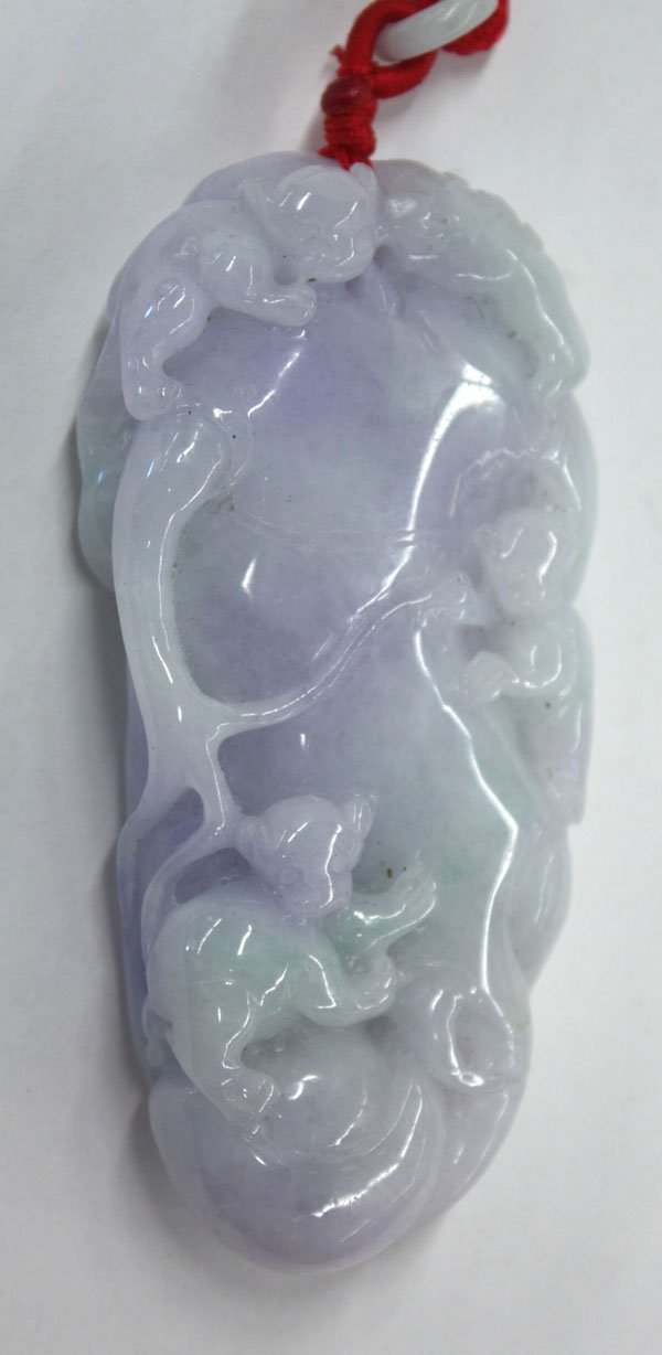 Chinese Lavender Jadeite Toggle,Monkeys