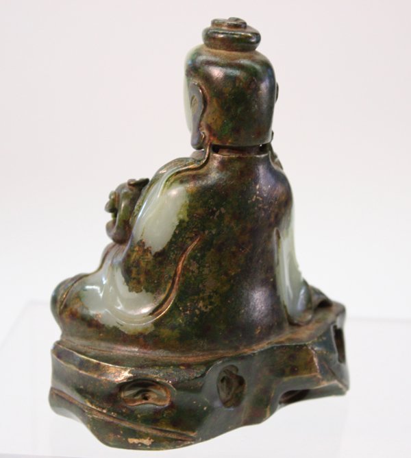 Chinese Gilt Bronze/Jade Guanyin, Qing - 2
