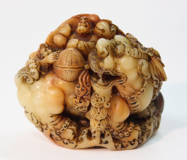 Chinese Shoushan Stone Fu-lion/Luohan - 3