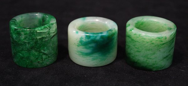 Chinese Green Jadeite Thumb/Archer Rings