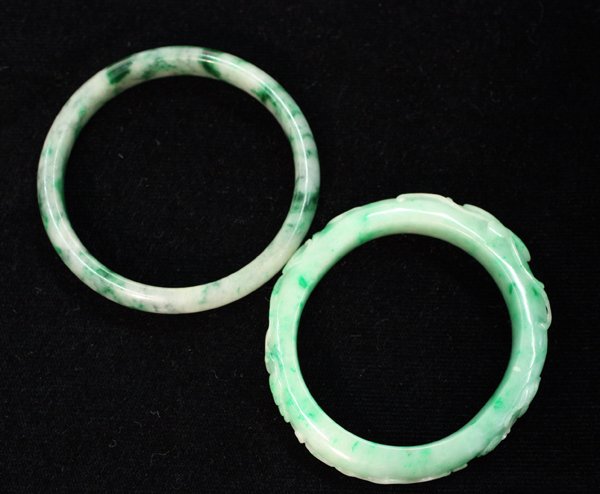 Chinese Child's Green Jade Bracelets