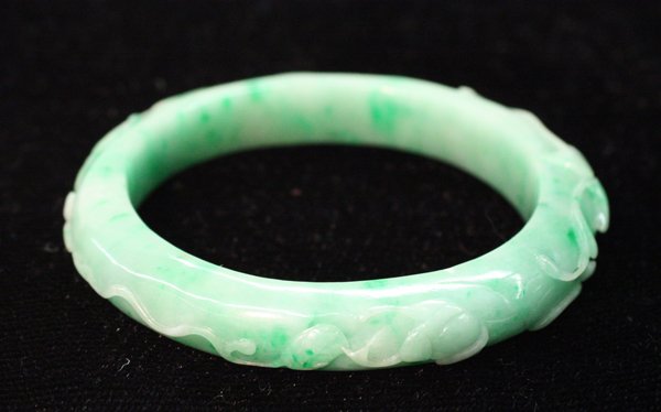 Chinese Child's Green Jade Bracelets - 2