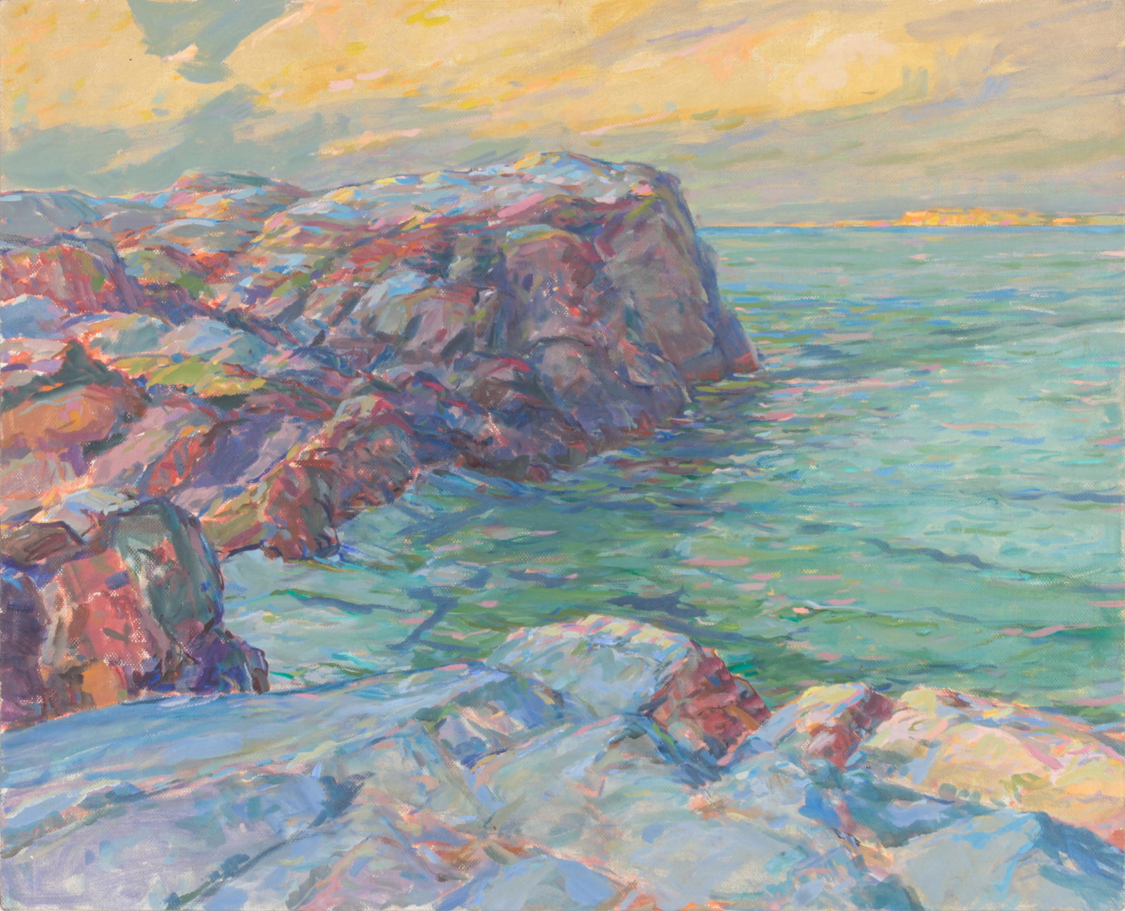 Paintings by Karl Schmidt: (lot of 4) Karl Schmidt (American, 1890-1962), Untitleds (Seascapes), oils on board, museum reference numbers: S30.4, S30.6, S30.12 and S30.7, boards (unframed): 30"h x 36"w. Provenance: Sale to Benef
