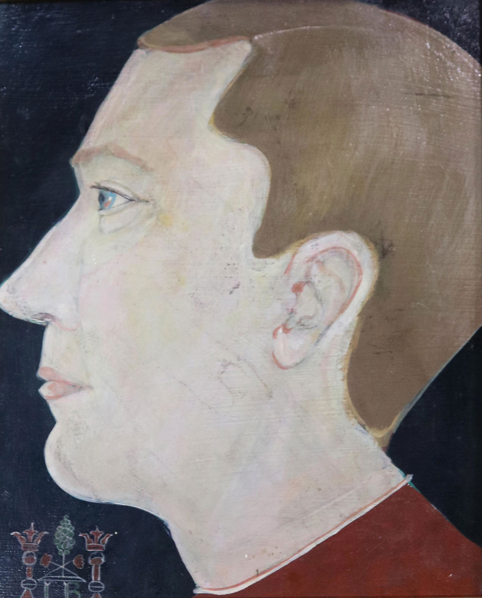 Painting, Ira Yeager: Ira Yeager (American, b. 1938), Profile of a Man (In Renaissance Style), oil on masonite, unsigned, masonite: 11.5"h x 9.25"w, overall (with frame): 16.25"h x 14"w