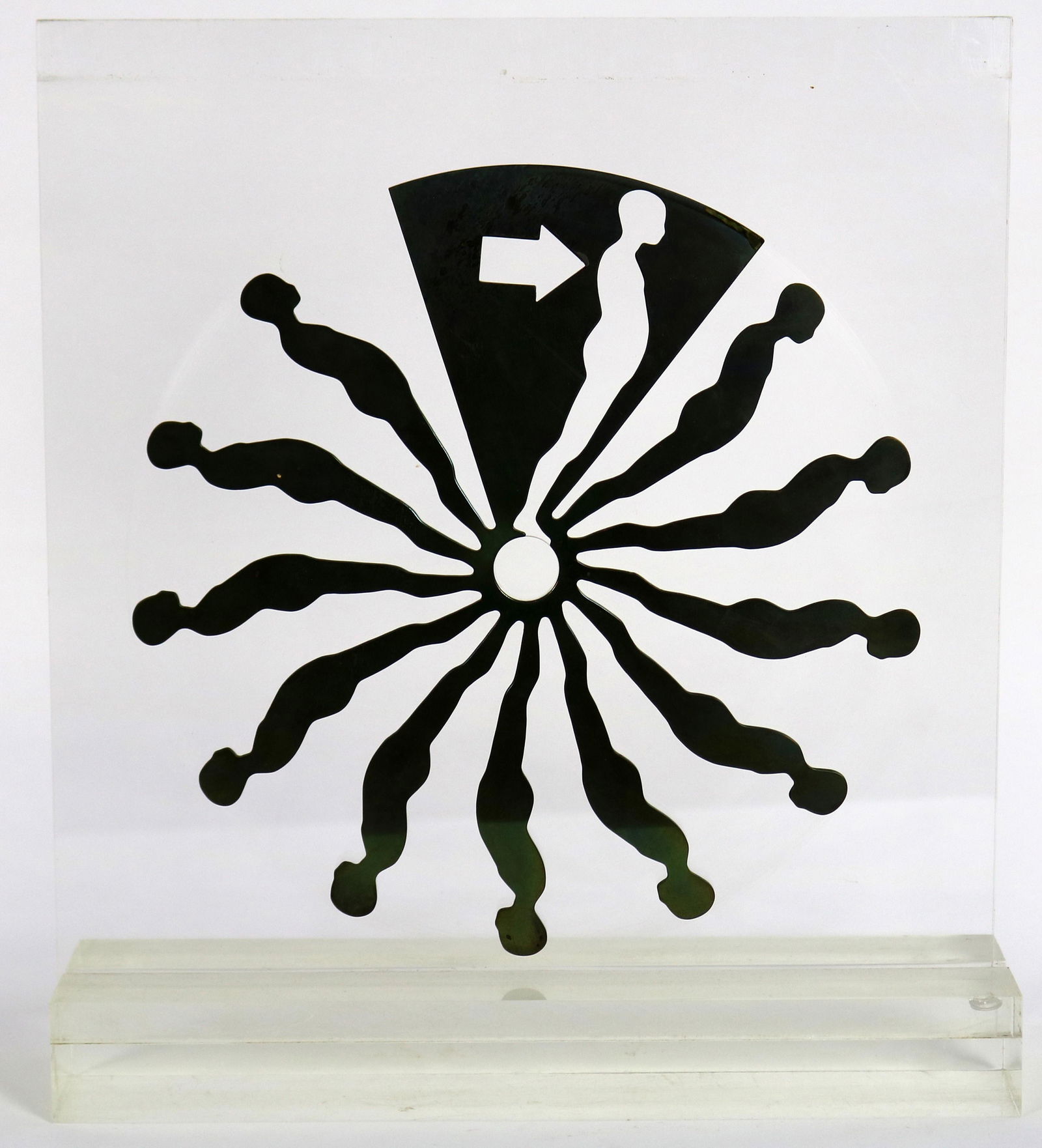 Sculpture, Ernest Trova: Ernest Trova (American, 1927-2009), ?Falling Man,? 1969, polished brass and plexiglass sculpture, monogrammed on back center, edition 90/175, overall: 11"h x 11"w x 3"d. Provenance: The Estate of Dr.