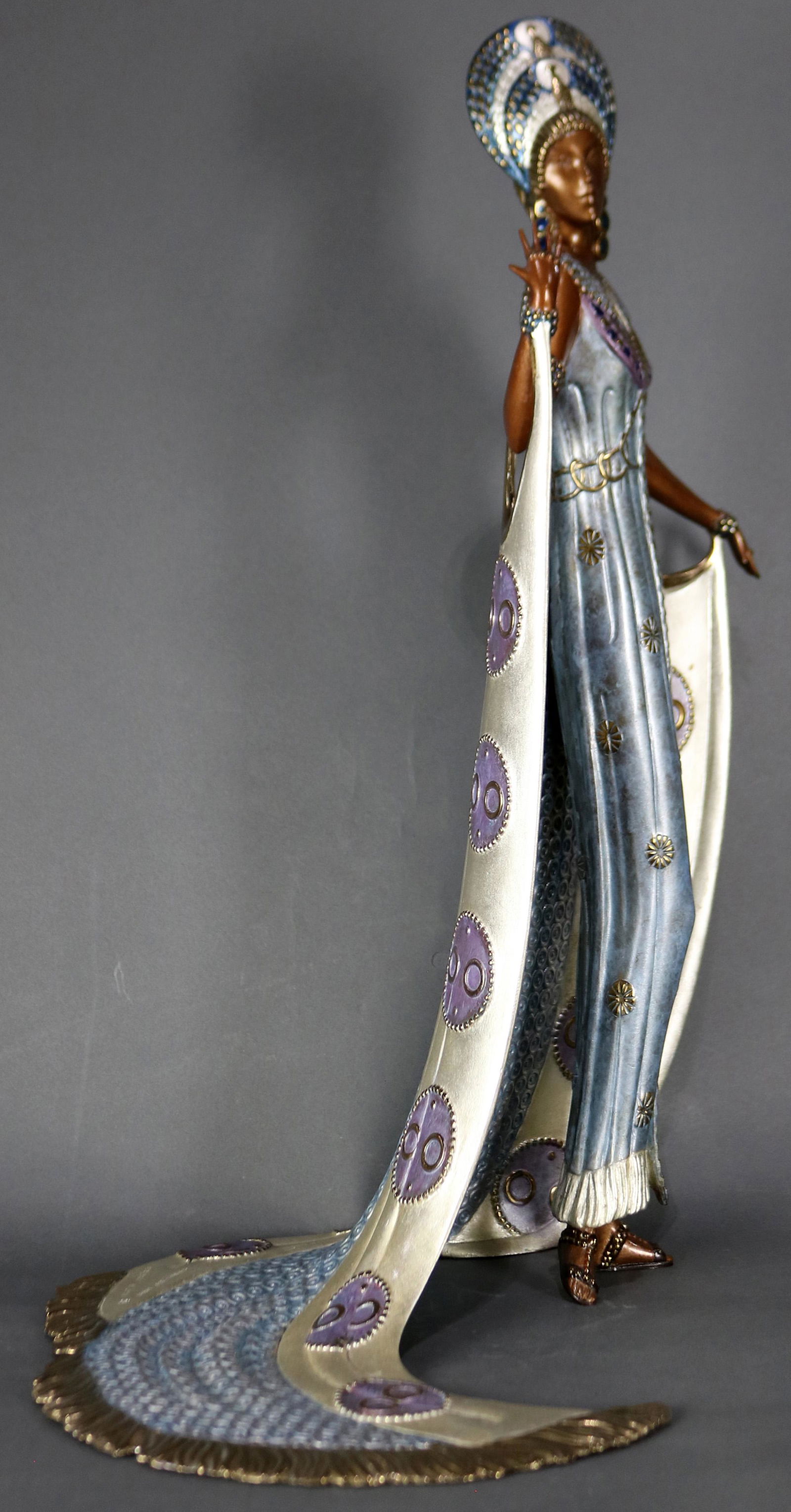 Sculpture, Erte: Erte (French, 1892-1990), "Iris," circa 1990, bronze sculpture, signed verso, publisher "Sevenarts, LTD, London" stamped verso, edition 438/500, overall: 19"h x 13.5"w x 10"d