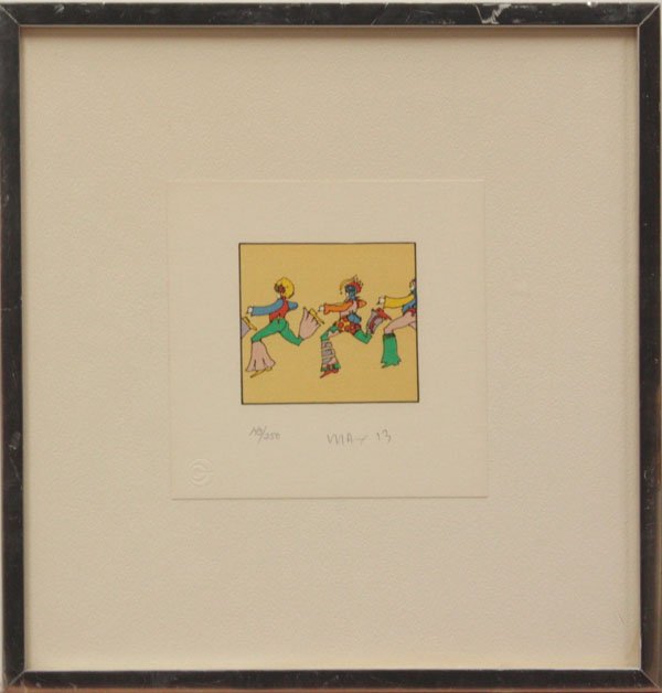 lithograph Running Peter Max 1973