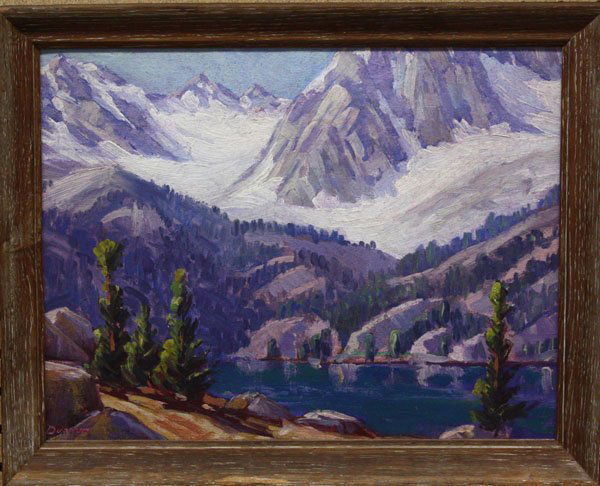 Painting, Darwin Duncan, Californian: Framed oil on board, Mountain Landscape, by Darwin Duncan (Californian, 1905-2002), signed lower left, sight: 10''h x 13''w, overall: 12.5''h x 15.5''w