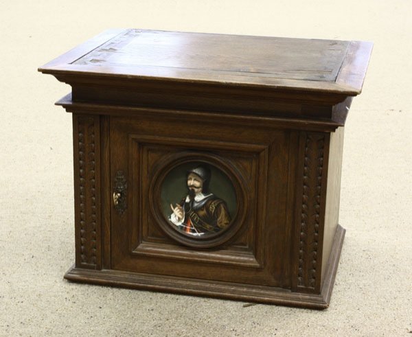 Spanish Revival oak vice cabinet