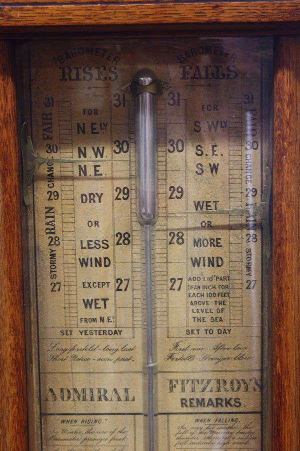 Oak cased Admiral Fitzroy's Barometer - 2