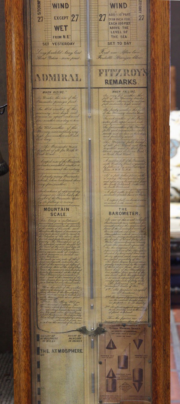 Oak cased Admiral Fitzroy's Barometer - 3