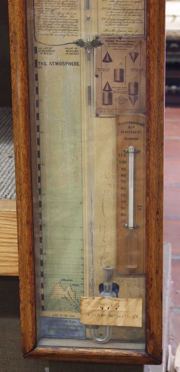 Oak cased Admiral Fitzroy's Barometer - 4