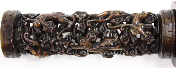 Pair of Chinese Horn Incense Holders - 3