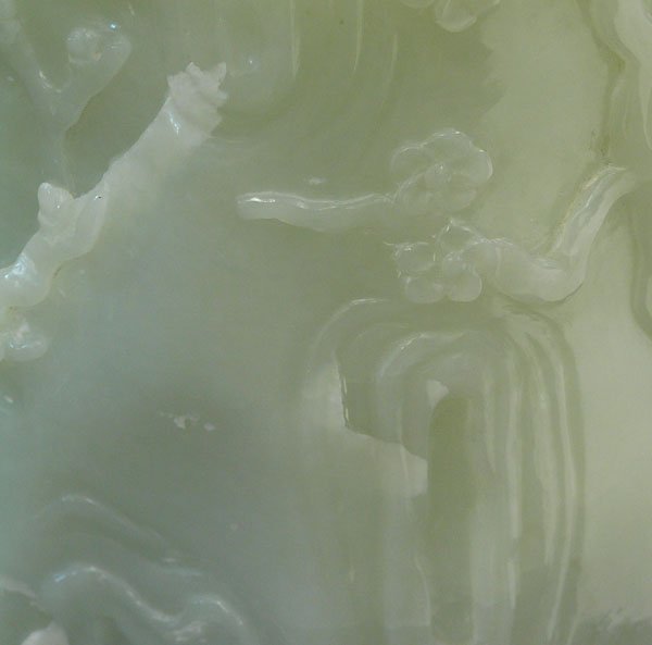 Chinese White/Celadon Jade Brush Pot - 3
