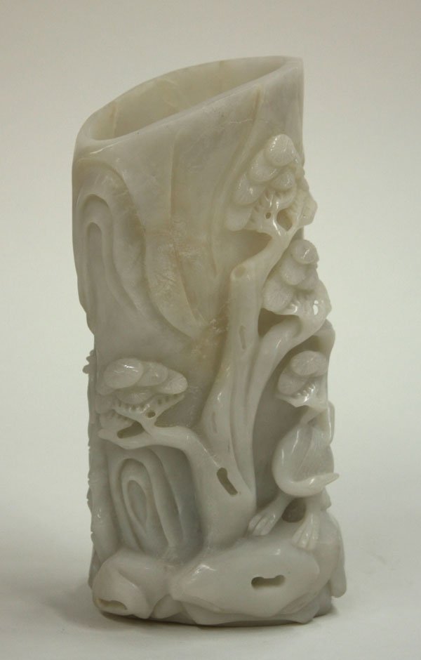 Chinese White Hardstone Brush Pot