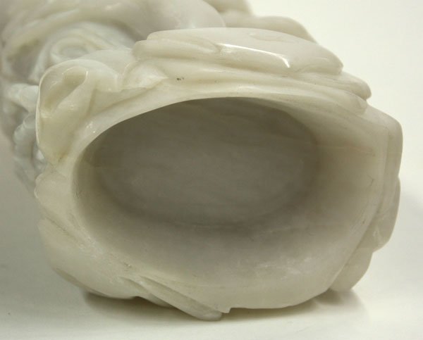 Chinese White Hardstone Brush Pot - 5