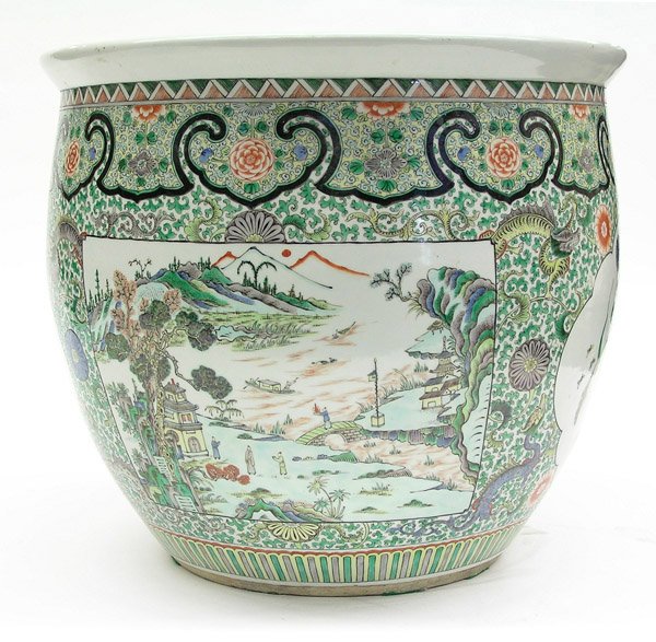 Chinese Enameled Porcelain Fish Basin - 4