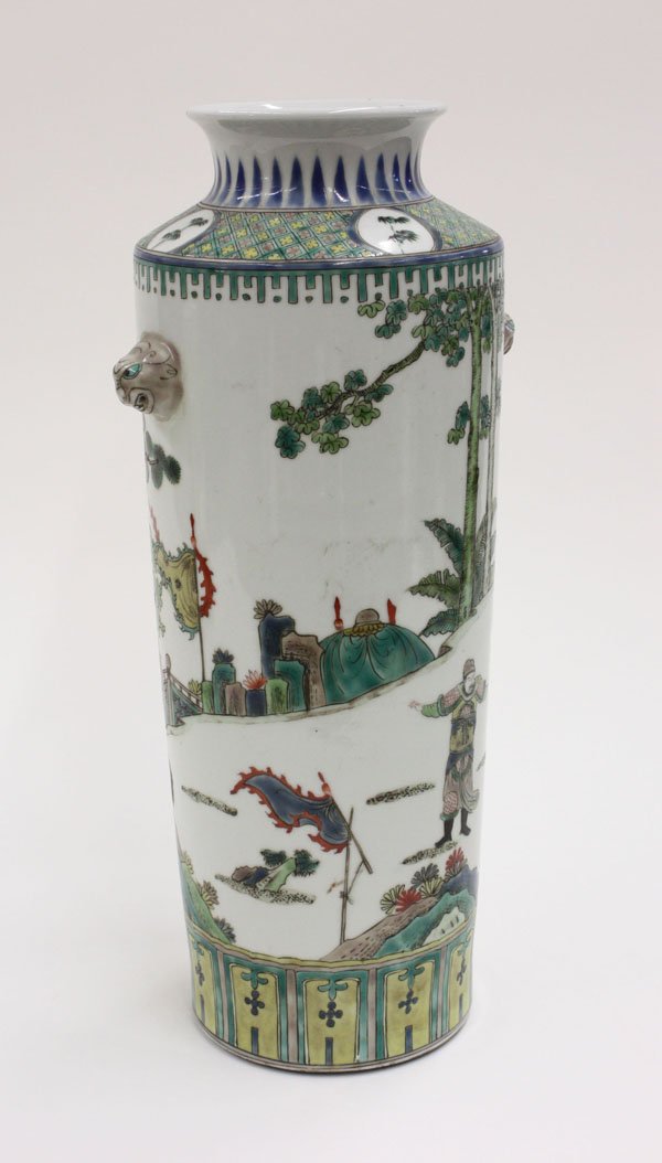 Chinese Famille Verte Porcelain Vase - 2