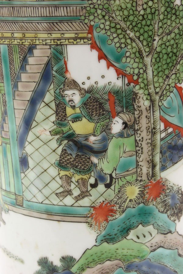 Chinese Famille Verte Porcelain Vase - 3